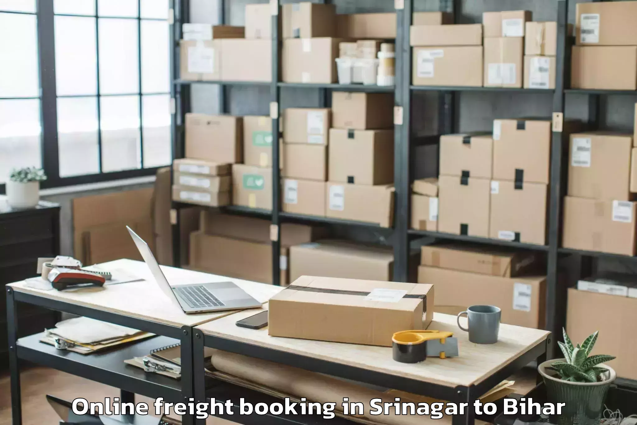 Book Srinagar to Lauria Nandangarh Online Freight Booking Online